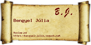 Bengyel Júlia névjegykártya